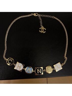 CHANEL Letter Pendant Necklace